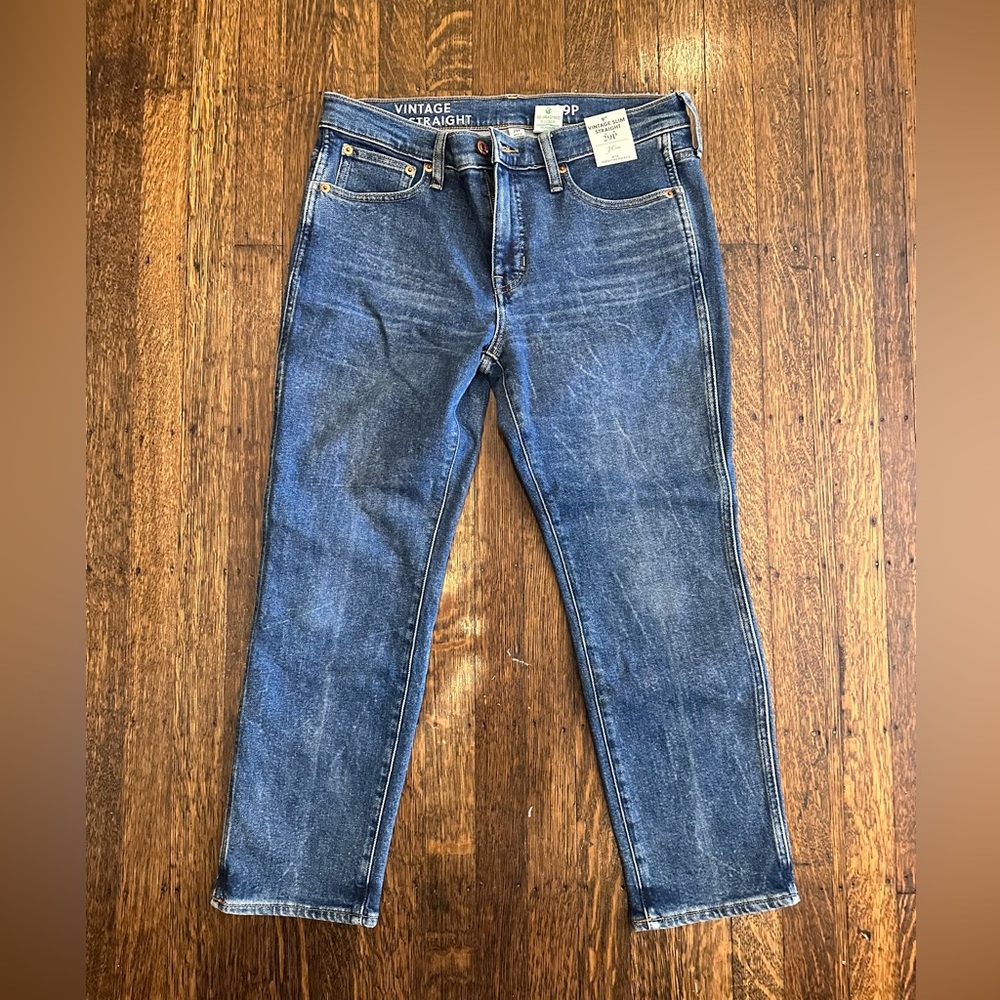 J.Crew mid rise 9” vintage slim straight jean size 29 petite